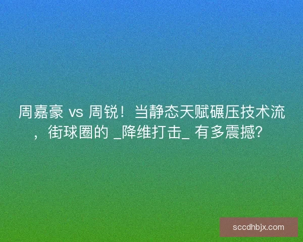 周嘉豪 vs 周锐！当静态天赋碾压技术流，街球圈的 _降维打击_ 有多震撼？