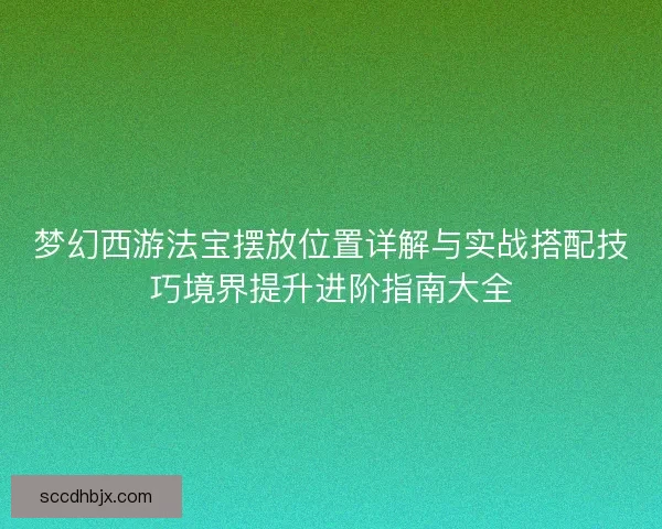 梦幻西游法宝摆放位置详解与实战搭配技巧境界提升进阶指南大全 梦幻西游法宝摆放位置详解与实战搭配技巧境界提升进阶指南大全